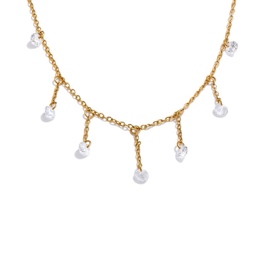 Collarbone chain drop zirconia necklace - product image