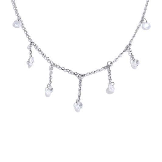 Collarbone chain drop zirconia necklace - product image