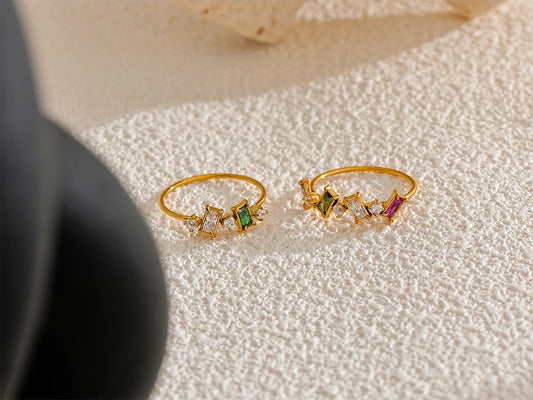 Colorful contemporary cubic zirconia ring - product image