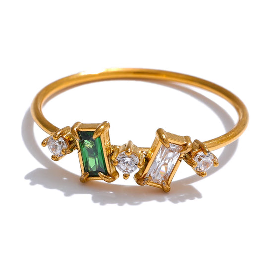 Colorful contemporary cubic zirconia ring - product image