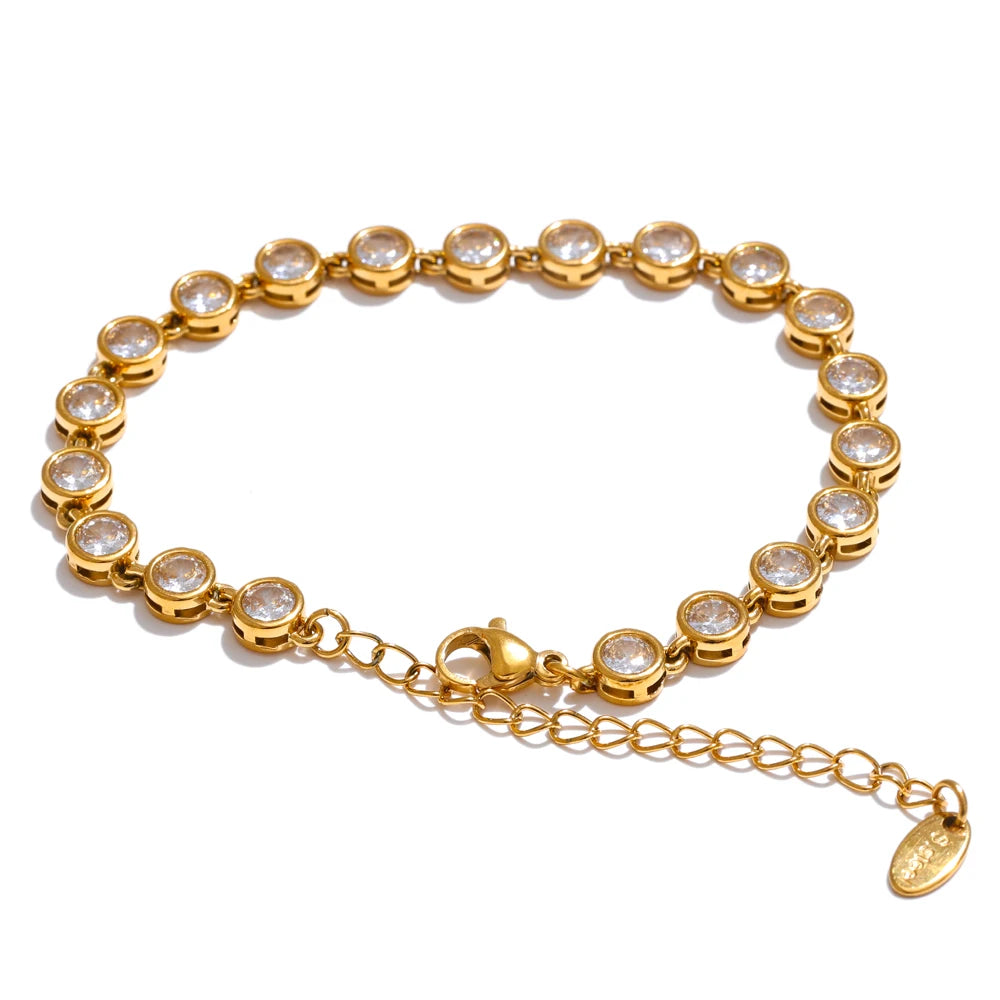Colorful cubic zirconia necklace bracelet set - product image