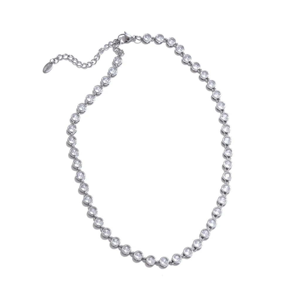 Colorful cubic zirconia necklace bracelet set - product image