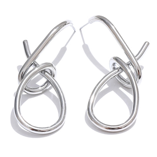 Contemporary big drop push-back stud earrings - product image