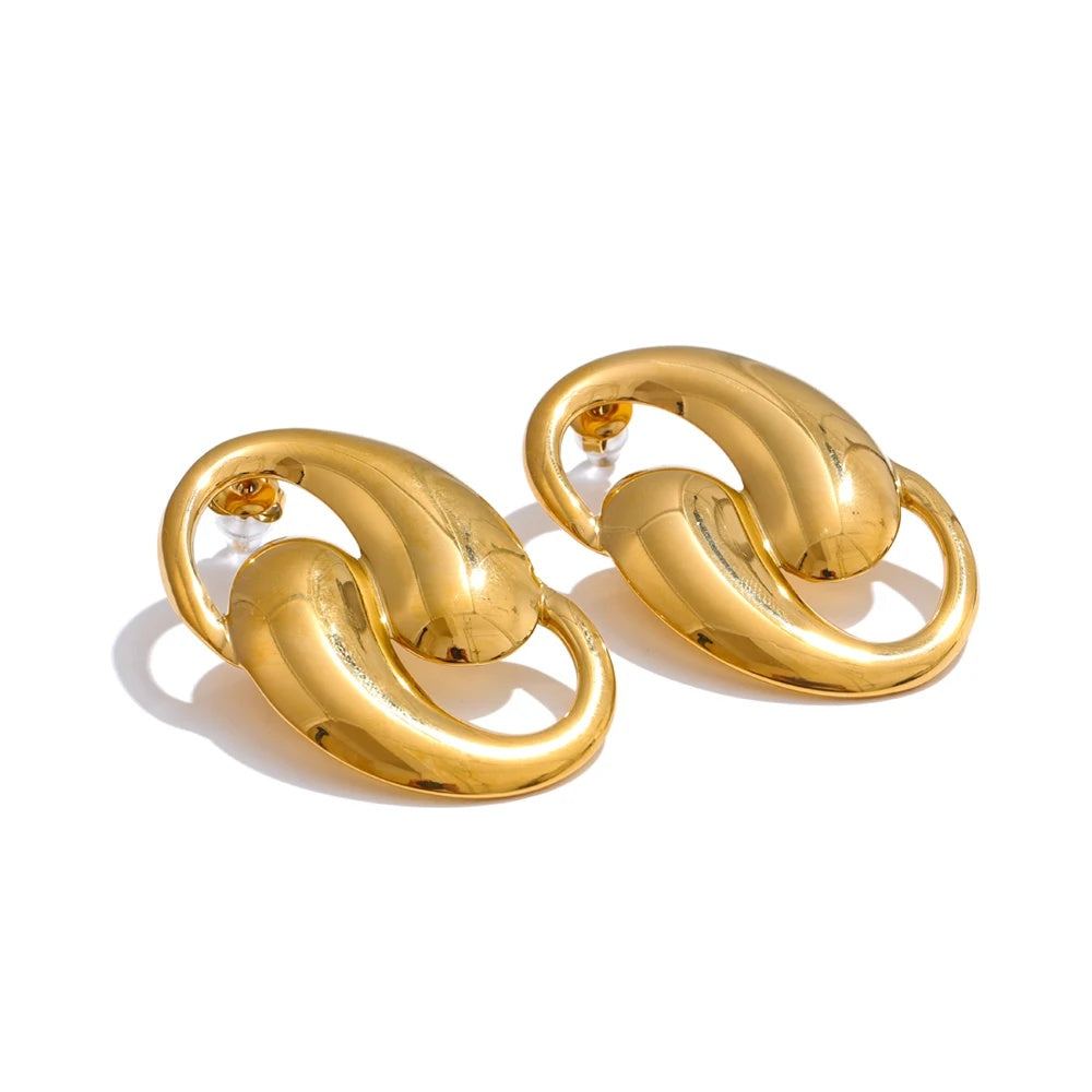 Contemporary big stud minimalist earrings - product image