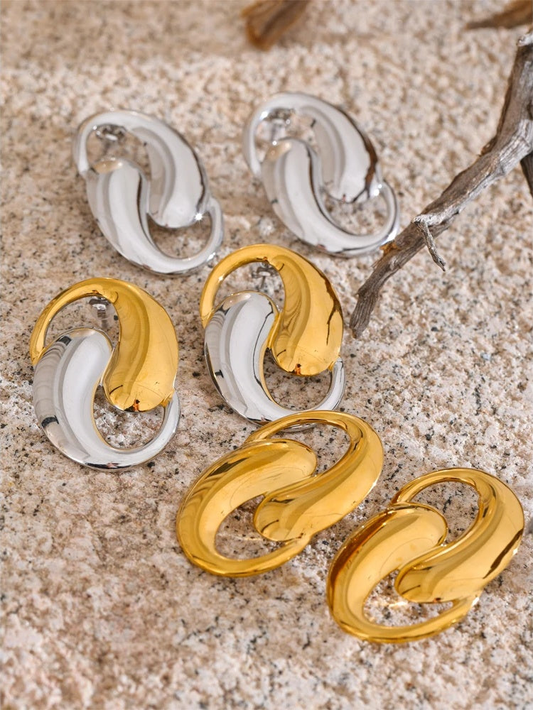 Contemporary big stud minimalist earrings - product image