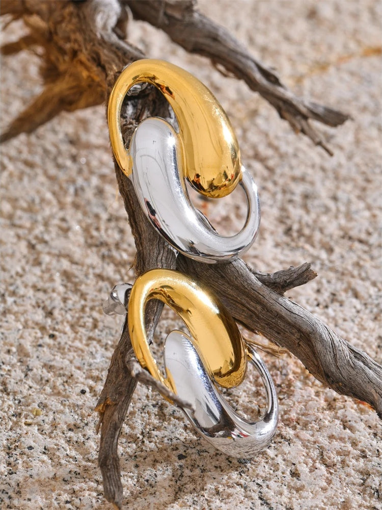 Contemporary big stud minimalist earrings - product image