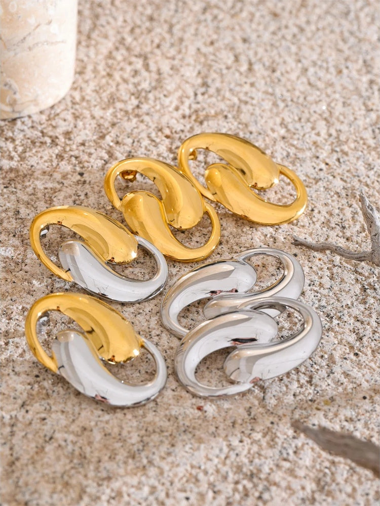 Contemporary big stud minimalist earrings - product image