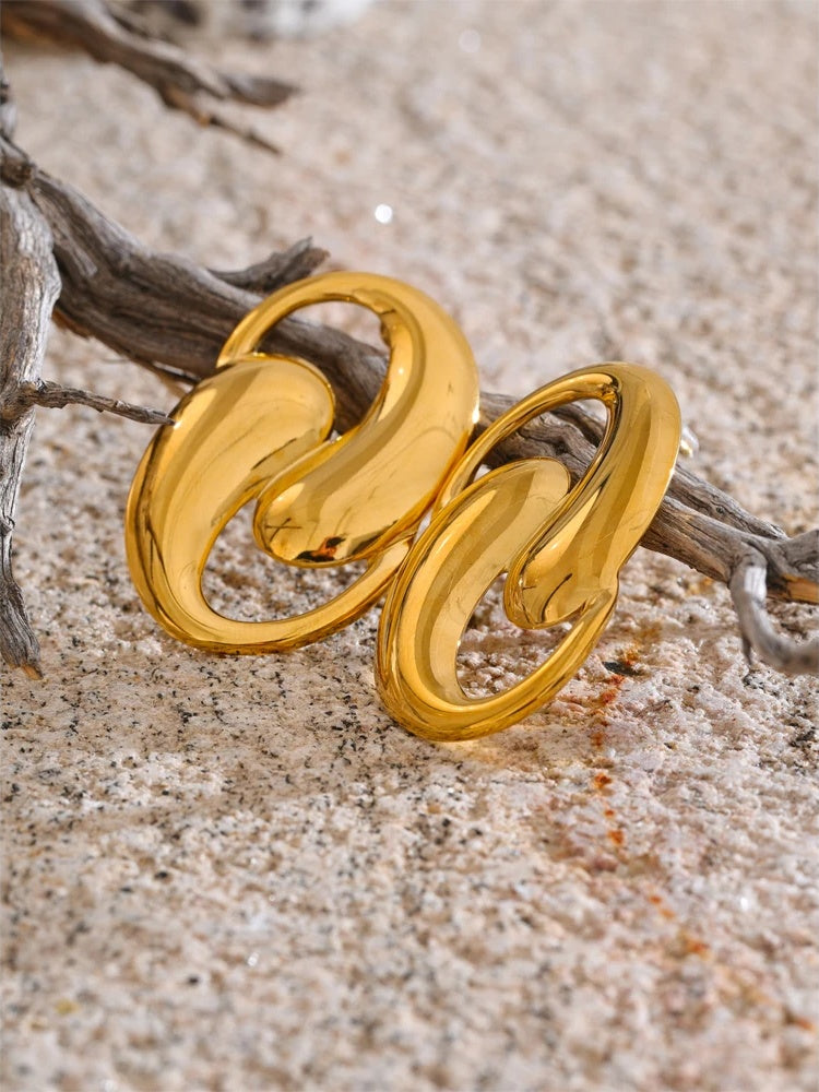 Contemporary big stud minimalist earrings - product image