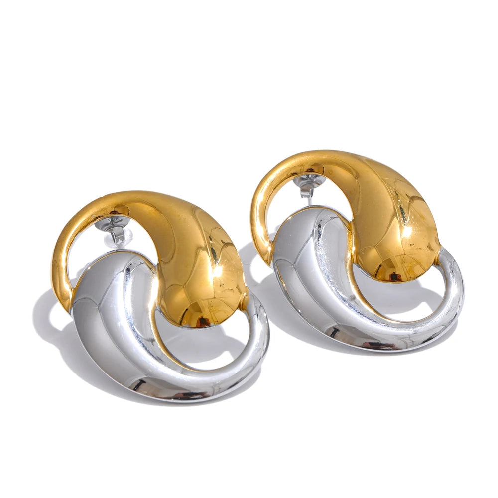 Contemporary big stud minimalist earrings - product image