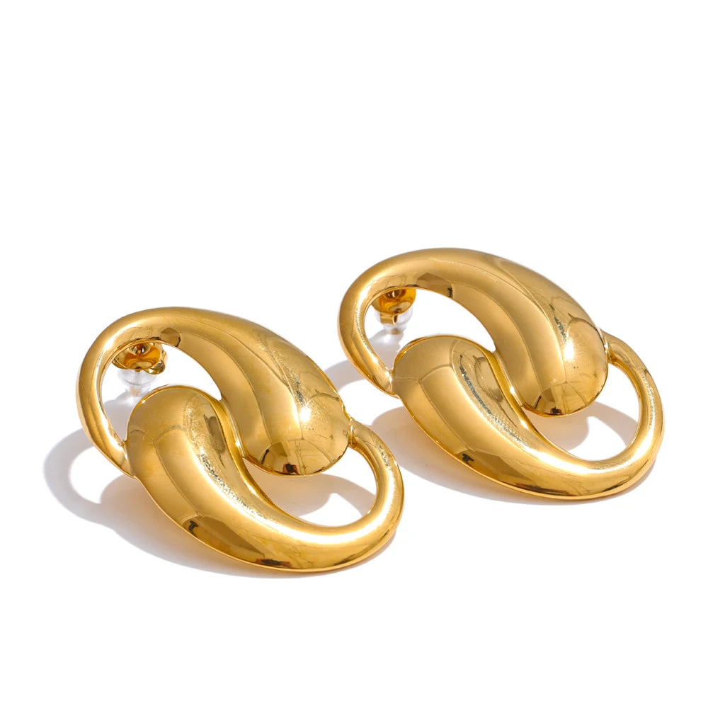 Contemporary big stud minimalist earrings - product image