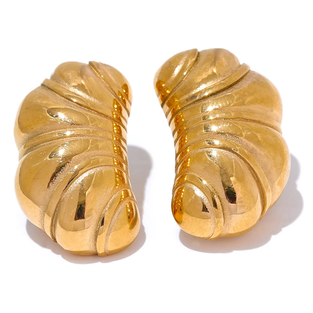 Contemporary chunky cast stud earrings women - product image