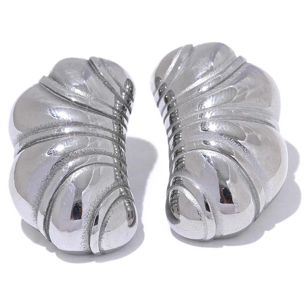 Contemporary chunky cast stud earrings women - product image