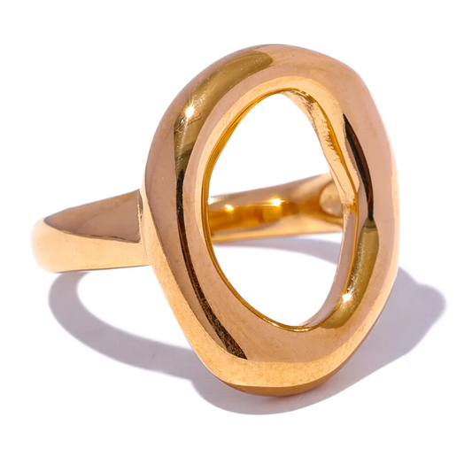 Contemporary hollow minimalist waterproof fashion ring - product image