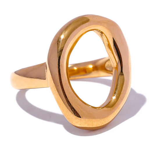 Contemporary hollow minimalist waterproof fashion ring - product image