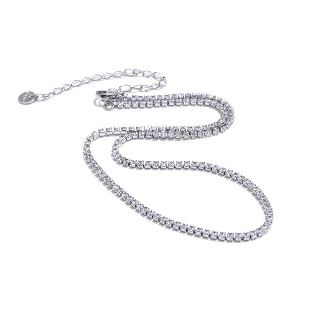 Cubic zirconia chain modern necklace - product image