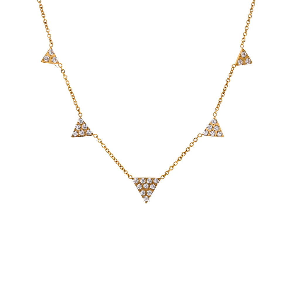 Cubic zirconia triangle drop necklace - product image