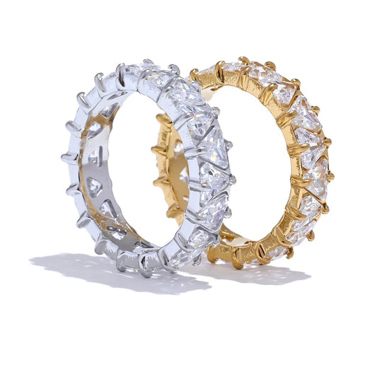 Delicate bling heart cubic zirconia ring - product image