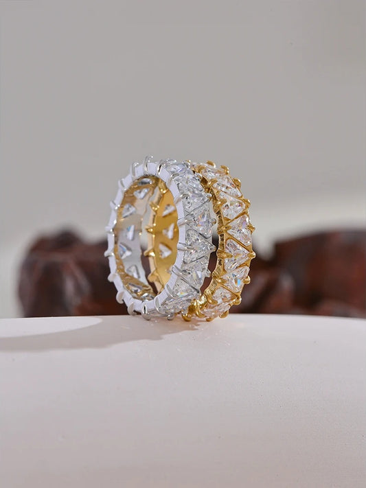 Delicate bling heart cubic zirconia ring - product image