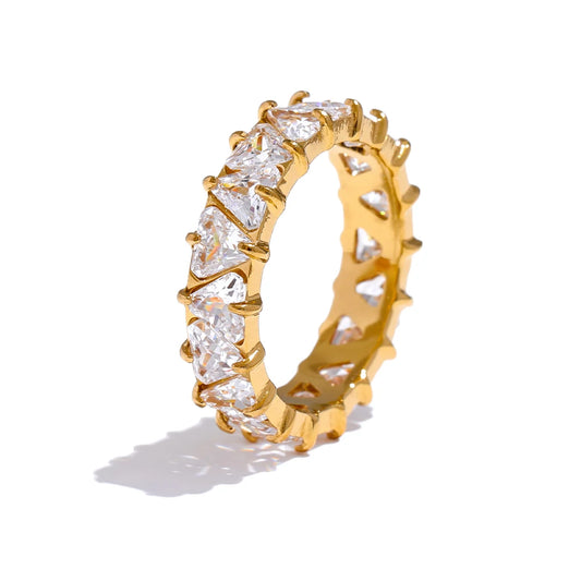 Delicate bling heart cubic zirconia ring - product image