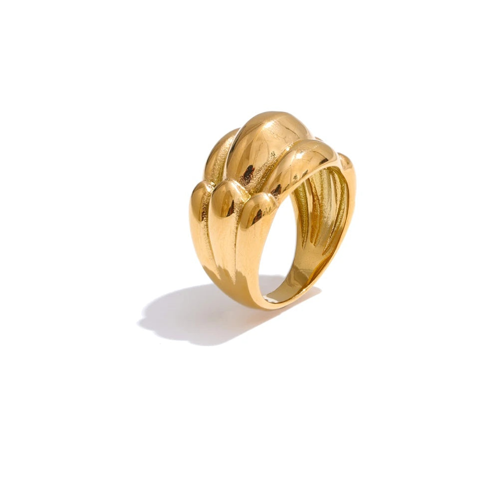 Distinctive abstract cast metal texture ring - product image