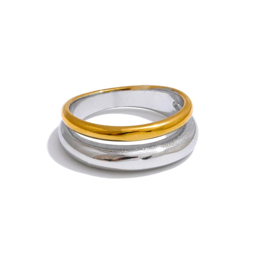 Double color abstract casting ring women fashion - product image