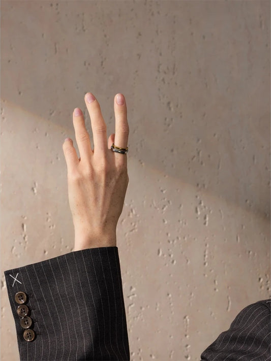Double color abstract casting ring women fashion - product image
