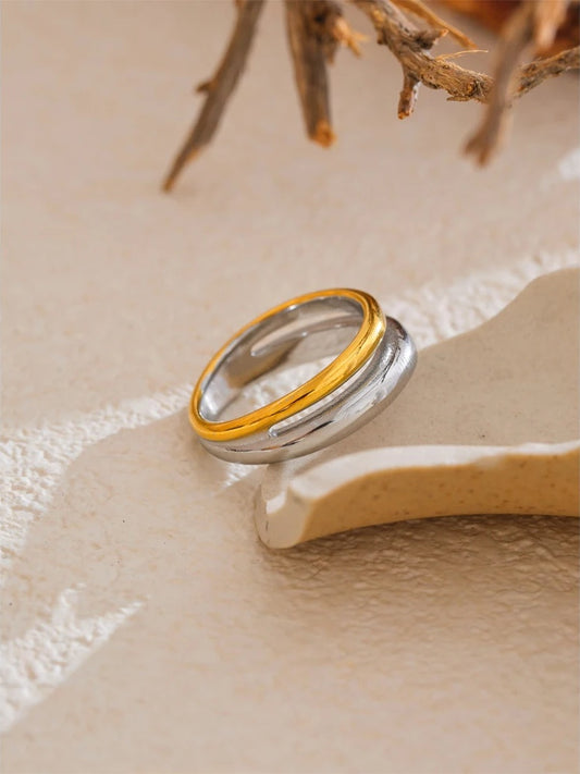 Double color abstract casting ring women fashion - product image