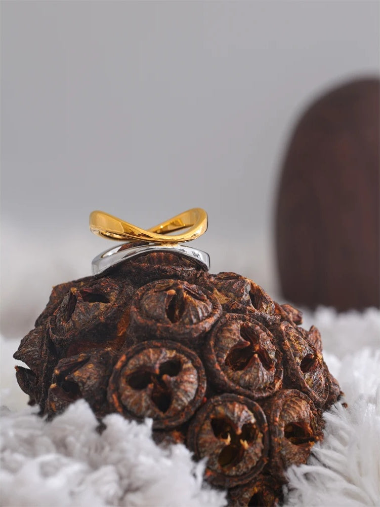 Double color technology contemporary fashion ring - product image