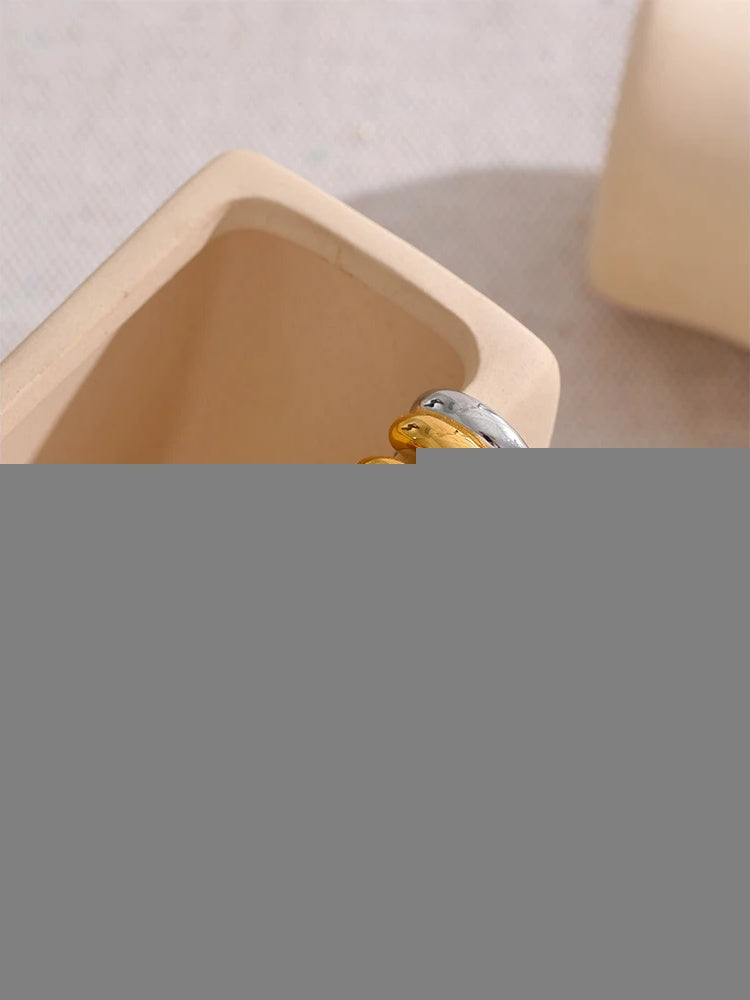 Double color thick charm push-back stud earrings - product image