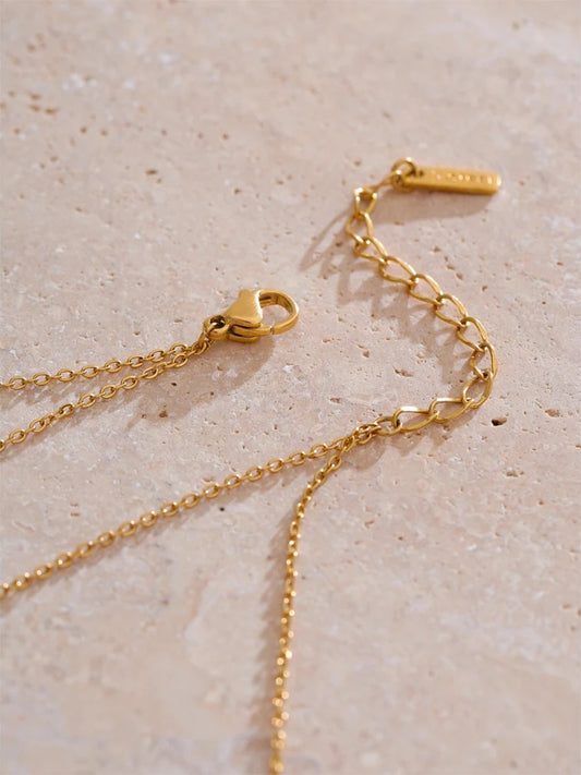 Double-layer chain tassel cubic zirconia necklace - product image