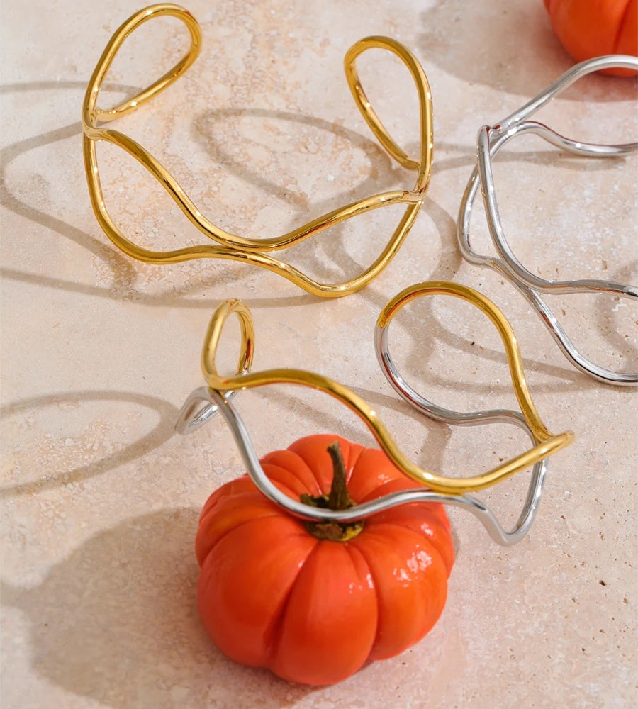 Double layer hollow cuff open bracelet - product image