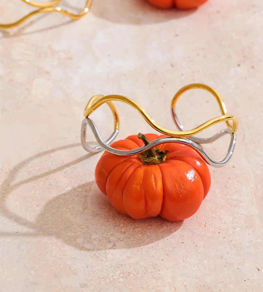 Double layer hollow cuff open bracelet - product image