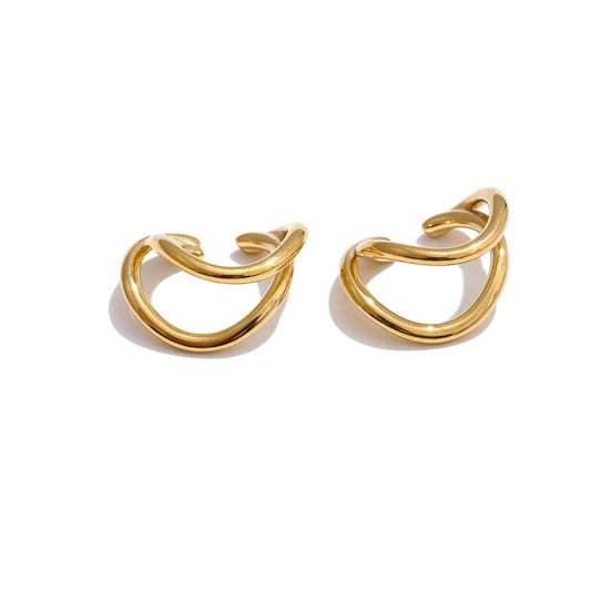 Double layer modern ear clip earrings - product image