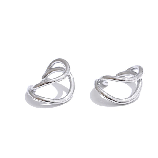 Double layer modern ear clip earrings - product image