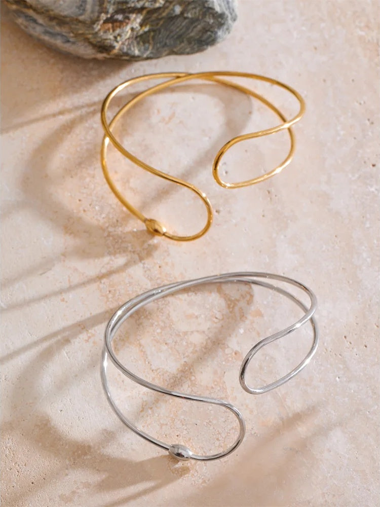 Double layered hollow cuff bracelet bangle - product image
