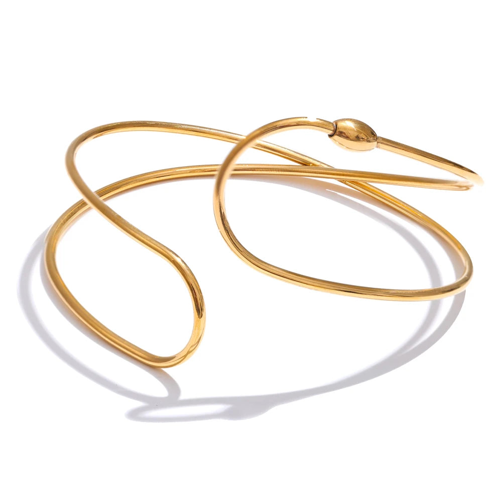Double layered hollow cuff bracelet bangle - product image