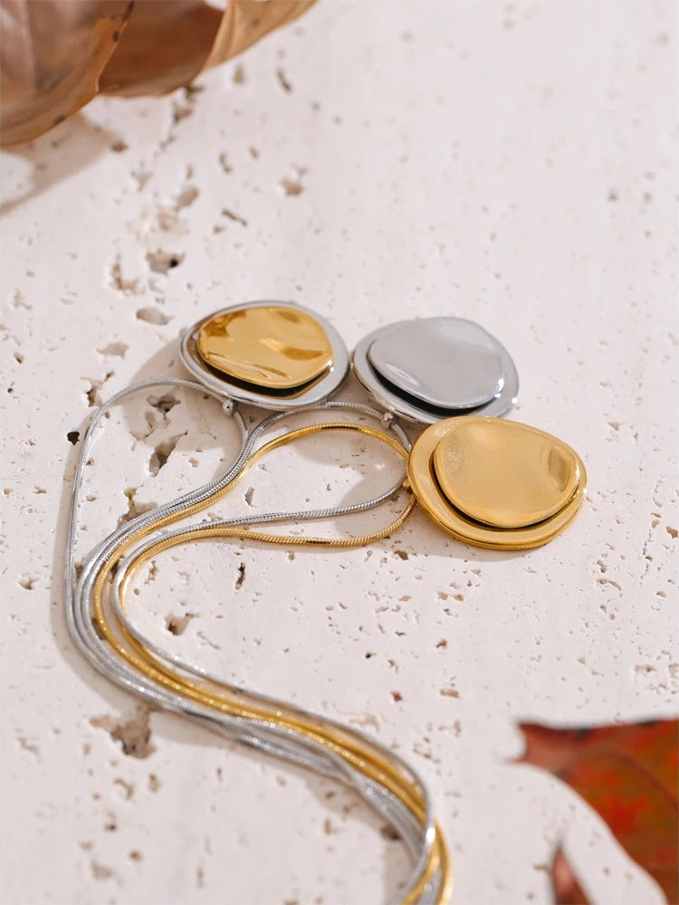 Double round fashion pendant daily necklace - product image