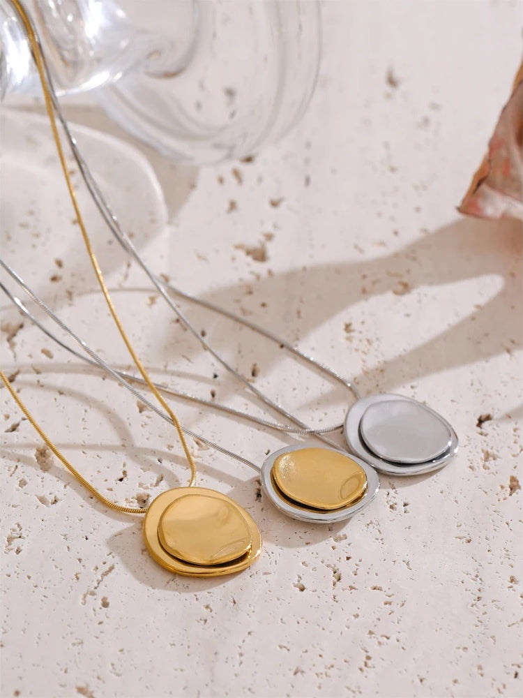 Double round fashion pendant daily necklace - product image