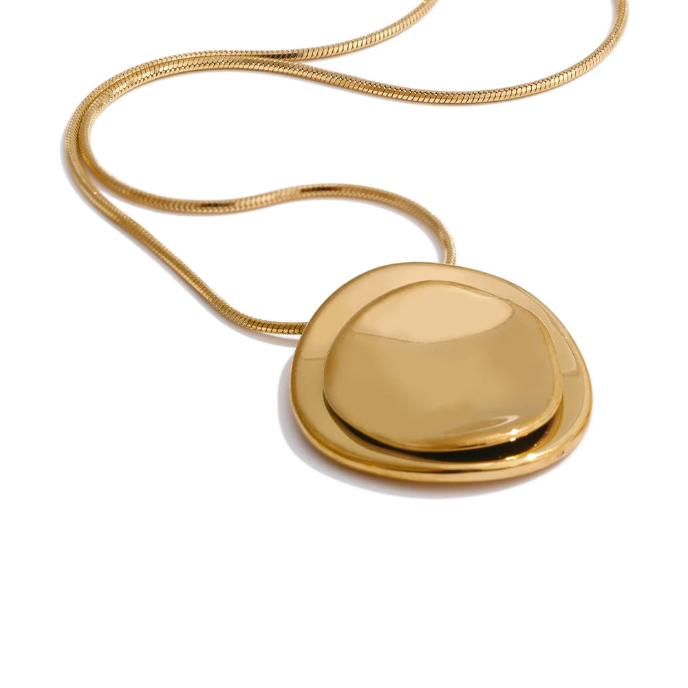Double round fashion pendant daily necklace - product image