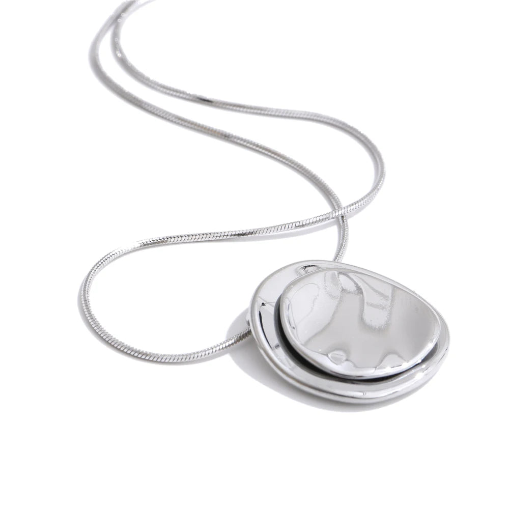 Double round fashion pendant daily necklace - product image