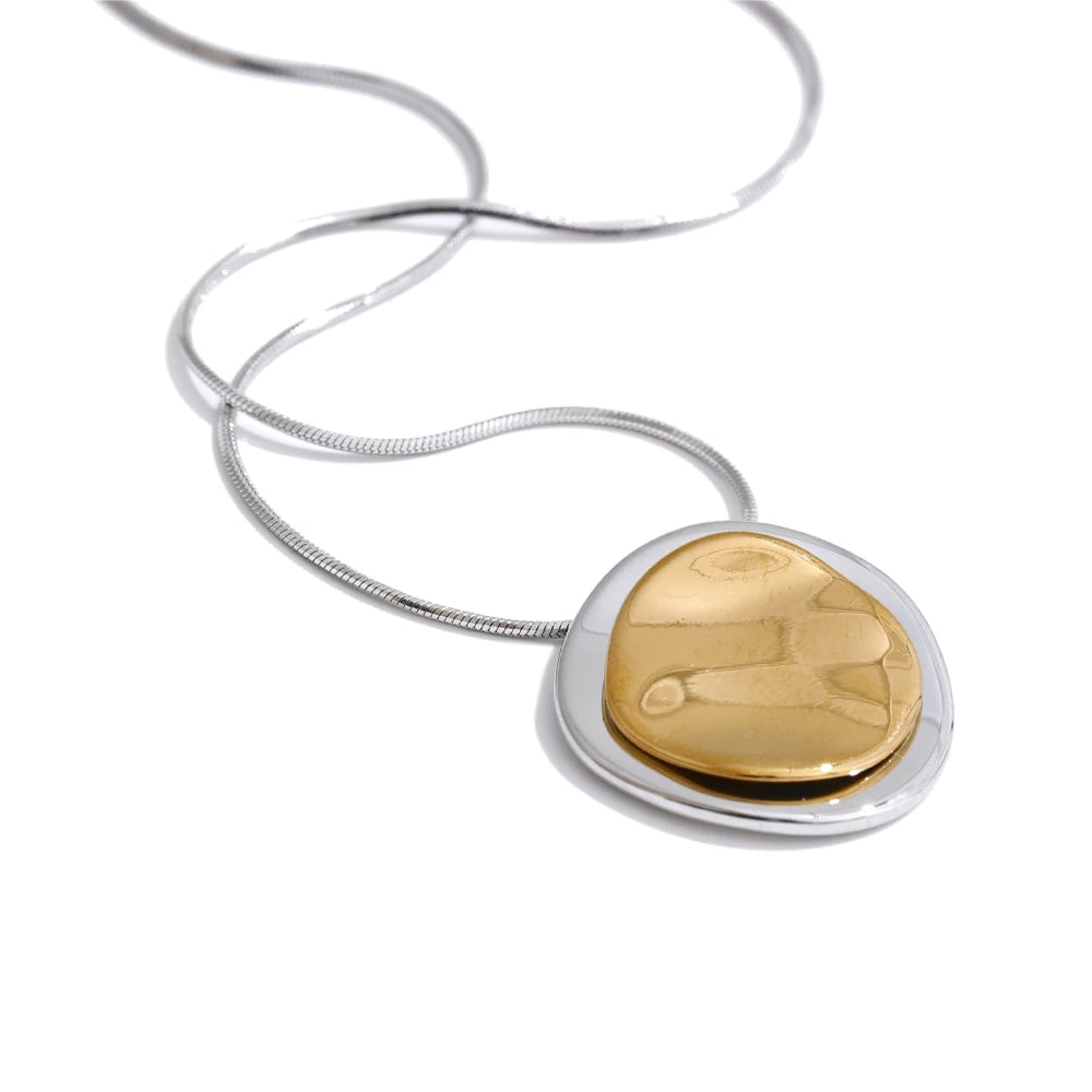 Double round fashion pendant daily necklace - product image