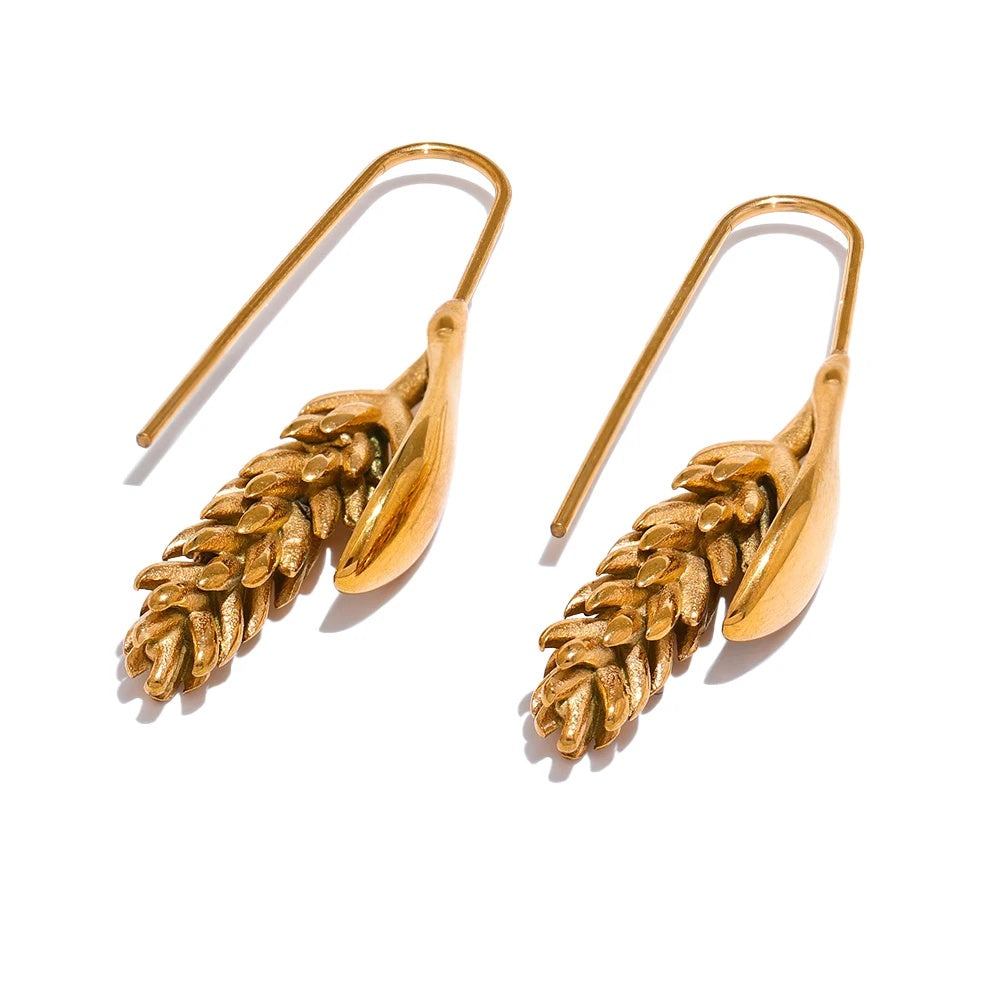Ear of wheat minimalist drop statement earrings women - product image