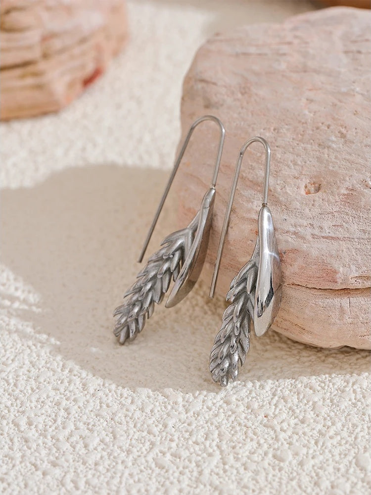 Ear of wheat minimalist drop statement earrings women - product image