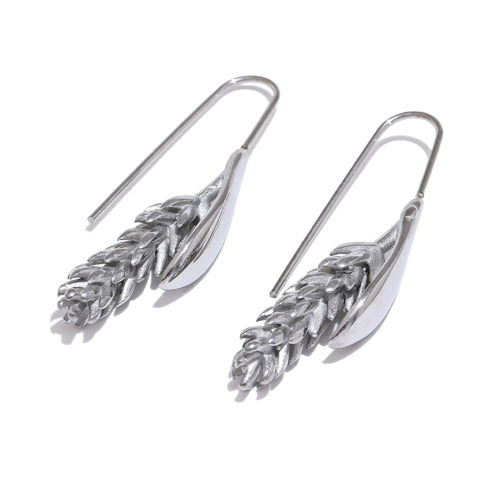 Ear of wheat minimalist drop statement earrings women - product image