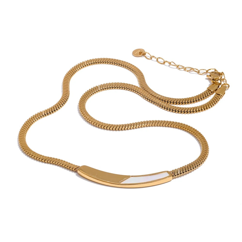 Exquisite chain natural shell collar necklace - product image