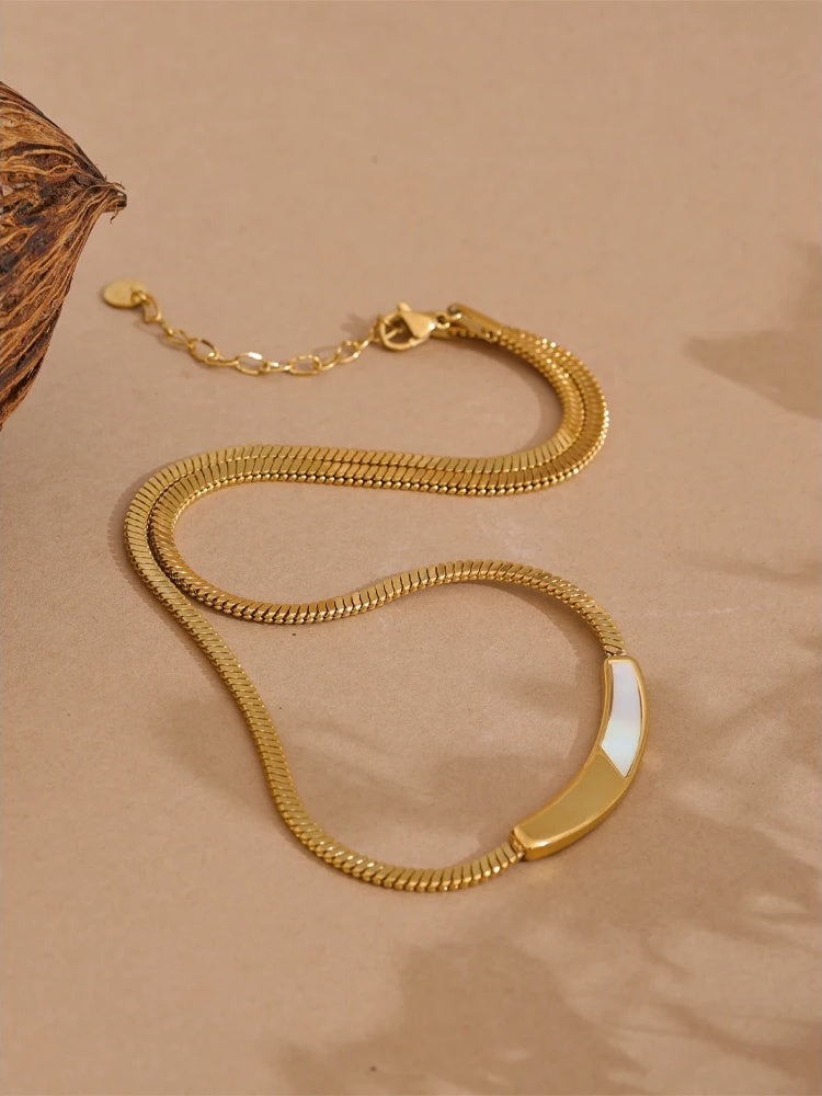 Exquisite chain natural shell collar necklace - product image