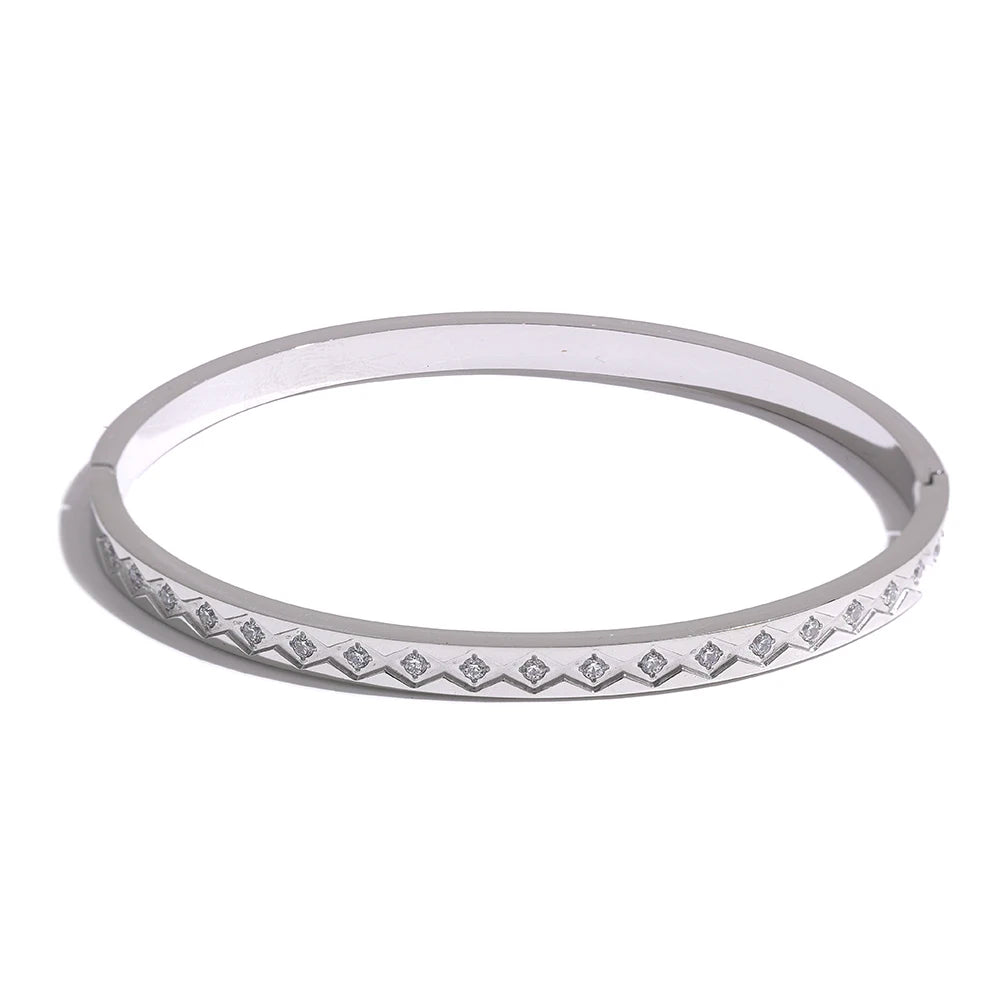 Fashion cast cz contemporary bangle bracelet - product image