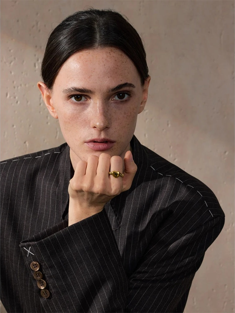 Fashion metal snake chain heart ring - product image