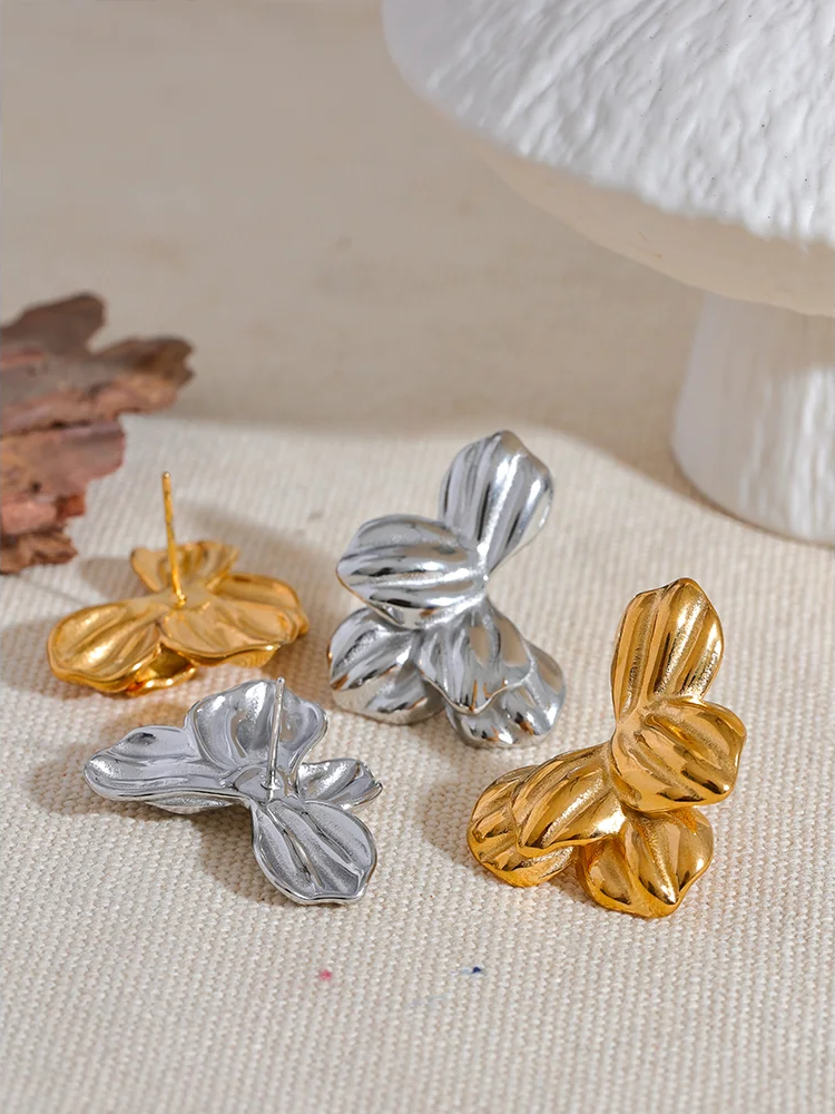 Floral modern waterproof stud earrings - product image