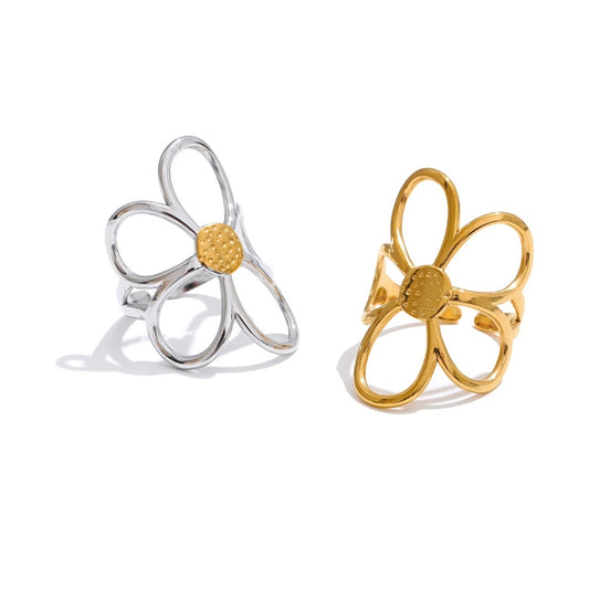 Flower adjustable minimalist ring women fashion - product image
